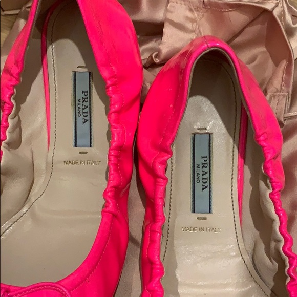 Prada hot pink patent leather ballet flats size 37 - Picture 7 of 8